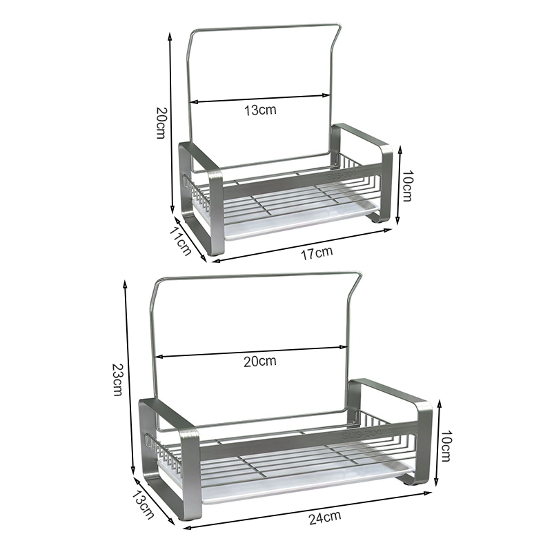 Stainless Steel Standing Countertop Kitchen Sink Organizer Caddy Sponge Rack Holder Large Kitchen Accessories