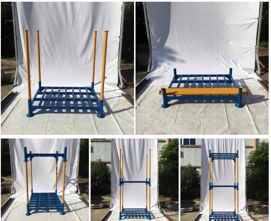 Warehouse Stock Cold Storage Mobile Shelves Inserted Tube Fabric Stacking Rack Pallet Collapsible Containers Stacking Racks