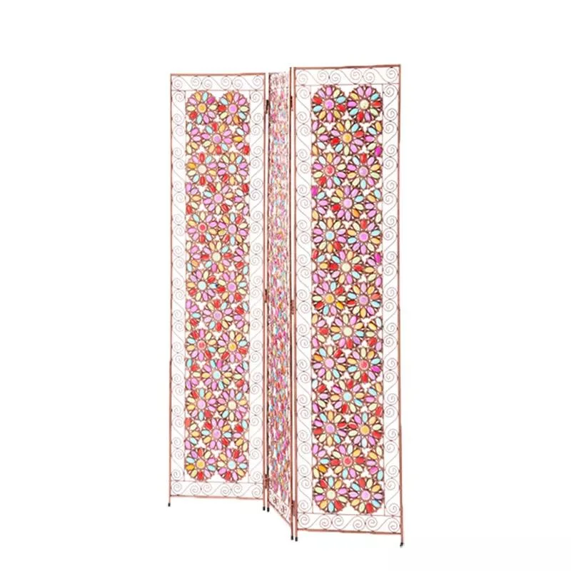 Home Decoration Metal Screen Partition 3 Panels Foldable Room Divider Panel