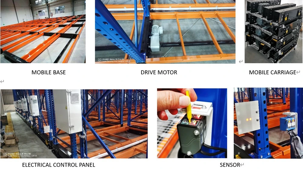Warehouse Heavy Duty Electric Powered Motorized Mobile Pallet Rack