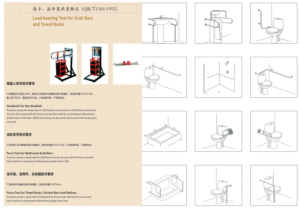 China Supplies Bathroom Stainless Steel Safety Accessories Shower Grab Bar