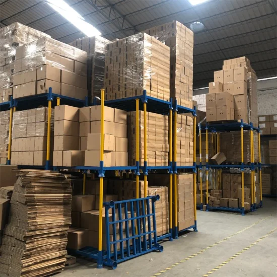 Warehouse Stock Cold Storage Mobile Shelves Inserted Tube Fabric Stacking Rack Pallet Collapsible Containers Stacking Racks