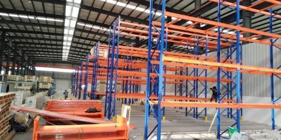 Long Span Double Deep Heavy Duty Warehouse Storage Rack High Bay Upright Pallet Racking