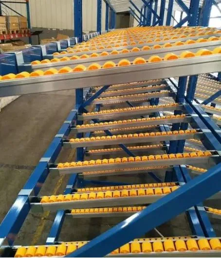 Fifo Carton Flow Through Rolling Mobile Pallet Rack for Industrial Warehouse Storage